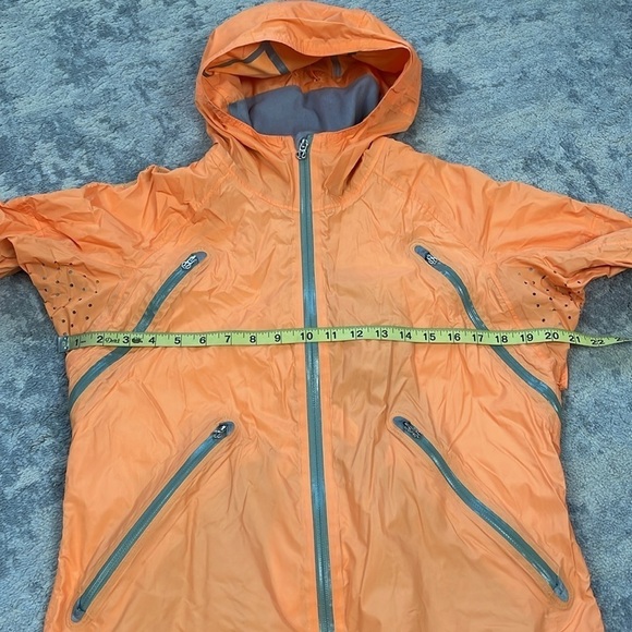 Lululemon Make It Rain Orange Jacket Rain Coat Running Windbreaker Hood Sz 6 - Picture 12 of 16